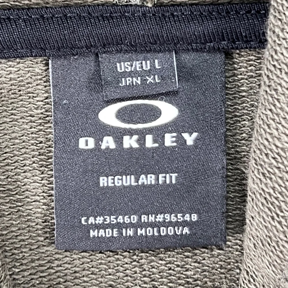 Oakley Mens Full Zip Hoodie Green Regular Fit Logo FOA400532 Size Large L - Picture 2 of 8